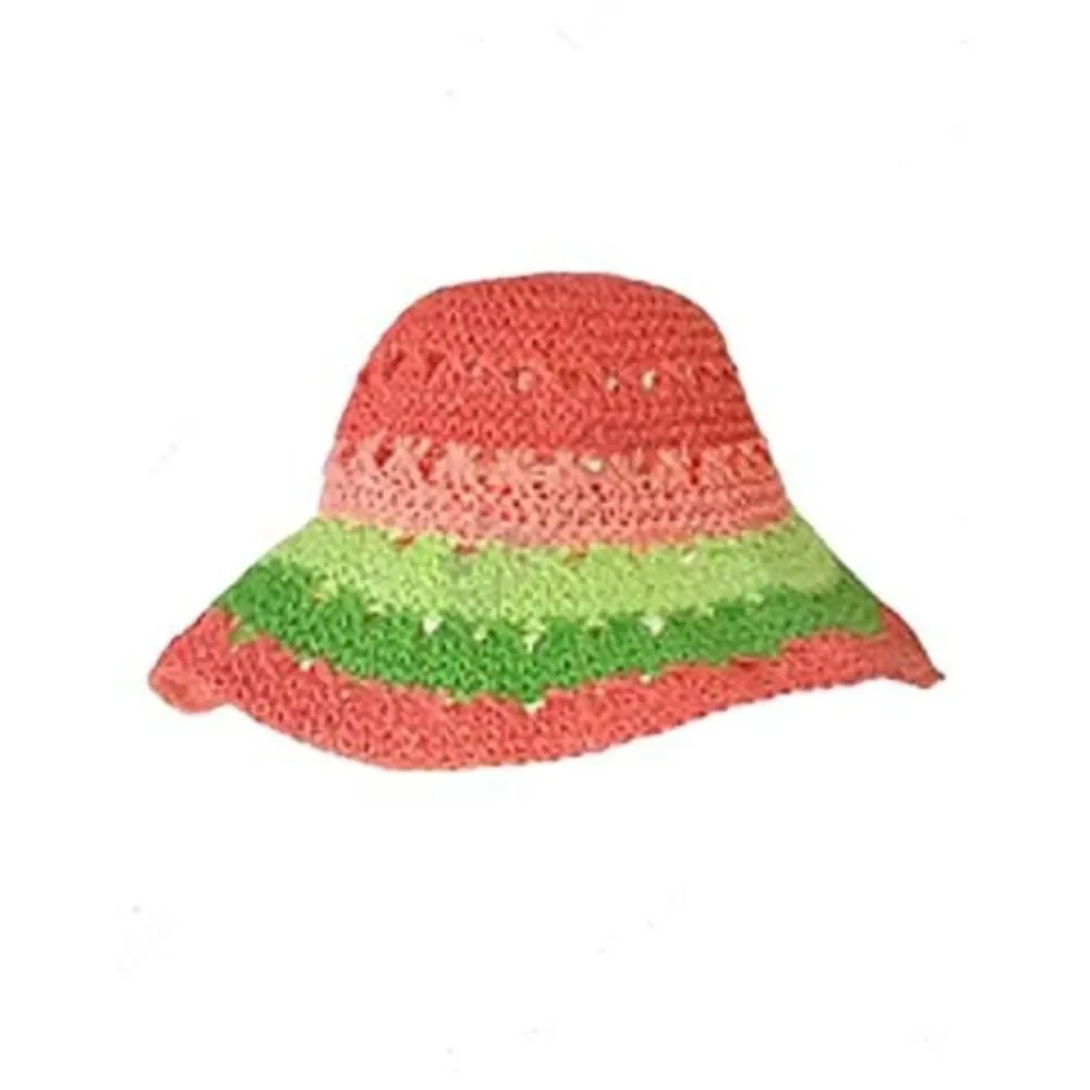 NEW Gymboree girls 12-24 M Coral Reef pink green straw bucket hat sun watermelon